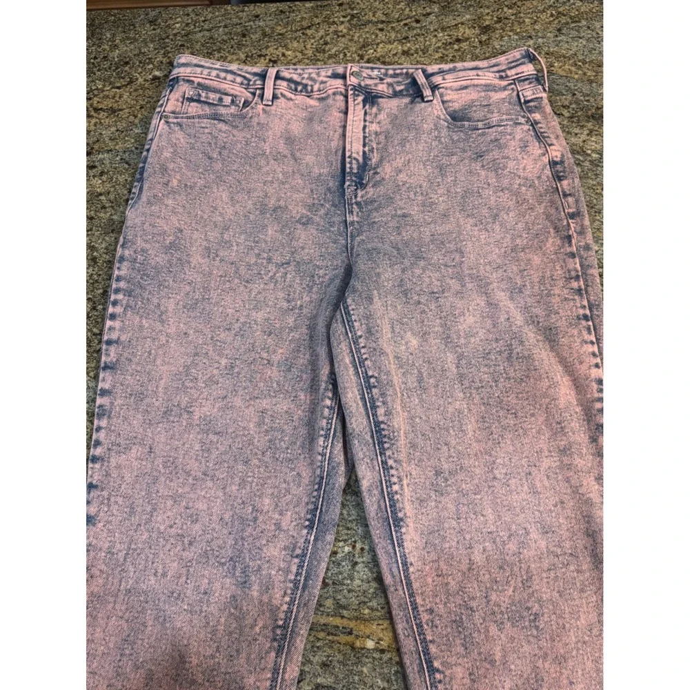 Old Navy Rockstar Super Skinny High Rise‎ Jeans Pink Acid Wash Size 16 Tall